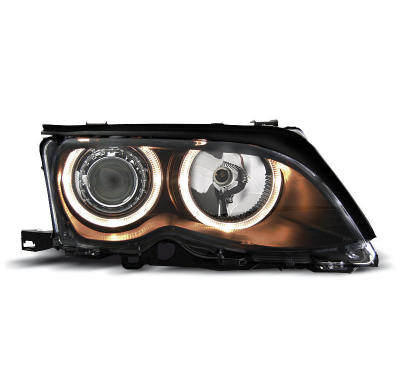 Faros Delanteros Angel Eyes Bmw E46 09.01-03.05 Fondo Negro
