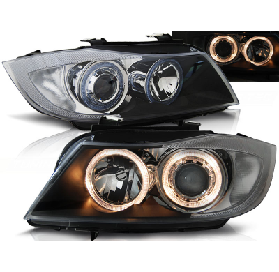 Faros Delanteros Angel Eyes Bmw E90/E91 03.05-08.08 Fondo Negro