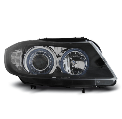 Faros Delanteros Angel Eyes Bmw E90/E91 03.05-08.08 Fondo Negro Intermitente Led