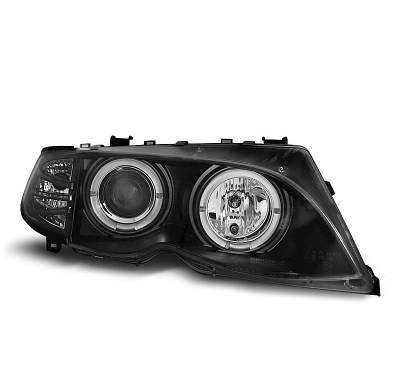 Faros Delanteros Angel Eyes Bmw E46 09.01-03.05 Fondo Negro