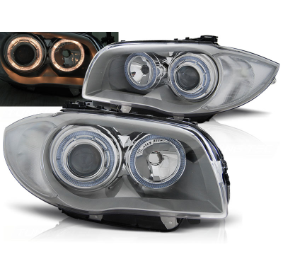 Faros Delanteros Angel Eyes Bmw 1 E87/E81 04-11 Cromado
