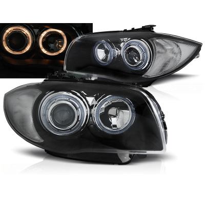 Faros Delanteros Angel Eyes Bmw 1 E87/E81 04-11 Negro