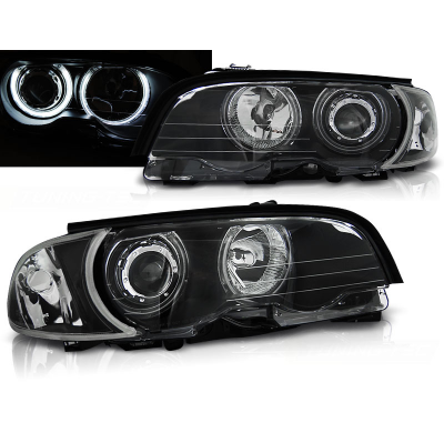 Faros Delanteros Angel Eyes Bmw E46 04.99-03.03 Coupe Cabrio Angel Eyes Ccfl Negro