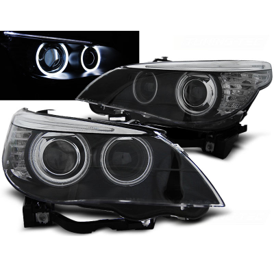 Faros Delanteros Angel Eyes Bmw E60/E61 03-04 Ccfl Xenon D2s Dual Projector Negro