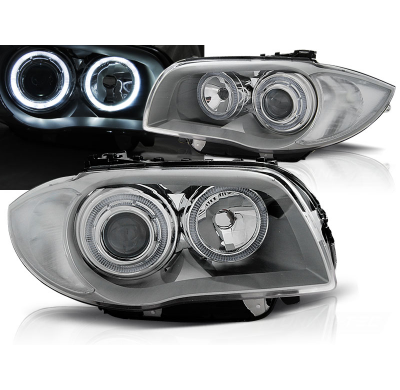 Faros Delanteros Angel Eyes Bmw 1 E87/E81 04-11 Cromado