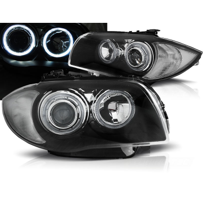 Faros Delanteros Angel Eyes Bmw 1 E87/E81 04-11 Negro