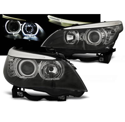Faros Delanteros Angel Eyes Bmw E60/E61 03-07 Led Angel Eyes H7/H7 Negro
