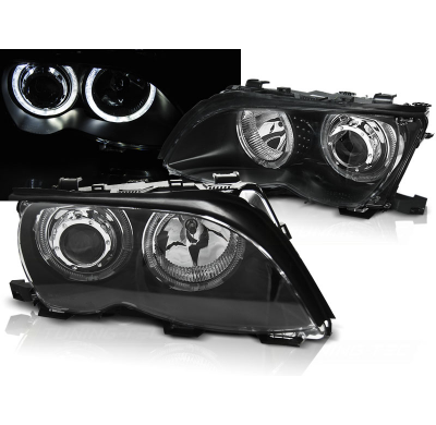Faros Delanteros Angel Eyes Bmw E46 09.01-03.05 Angel Eyes Led Negro