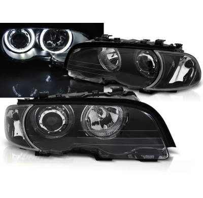 Faros Delanteros Angel Eyes Bmw E46 04.99-03.03 Coupe Cabrio Angel Eyes Led Negro