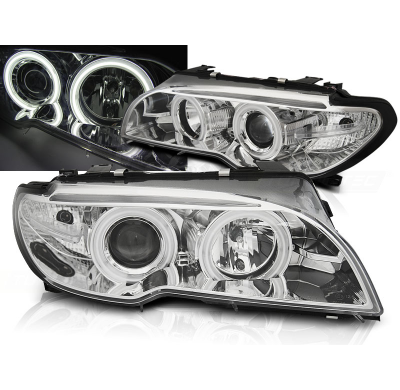 Faros Delanteros Angel Eyes Bmw E46 04.03-06 Coupe Cabrio Angel Eyes Ccfl Xenon Cromado