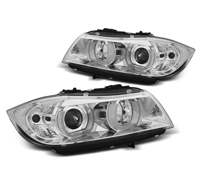 Faros Angel Eyes Bmw E90/E91 03.05-08.08 3d U-Type Cromado Xenon