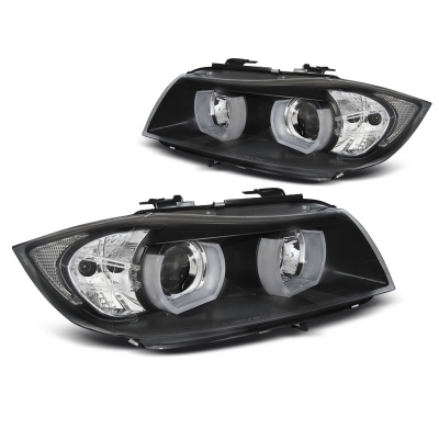 Faros Angel Eyes Bmw E90/E91 03.05-08.08 3d U-Type Negro Xenon