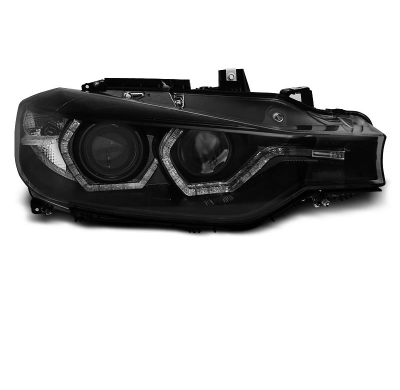 Faros Angel Eyes Bmw F30/F31 10.11 - 05.15 Angel Eyes Led Negro R87 Luz Diurna Real