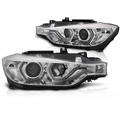 Faros Delanteros Bmw F30/F31 10.11 - 05.15 Angel Eyes Led Chrome Xenon Drl