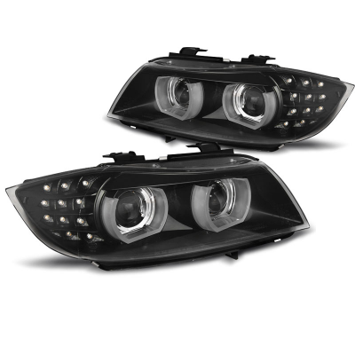 Faros Delanteros Xenon Luz Diurna Negro  Para Bmw E90/E91 09-11 Con Afs