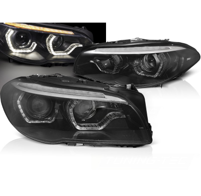 FAROS DE XENON AFS ANGEL EYES LED DRL NEGRO para BMW F10/F11 10-13 con intermitente dinamico
