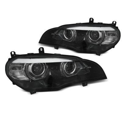FAROS LED ANGEL EYES LED DRL NEGRO para BMW X5 E70 07-13 (XENON OEM)