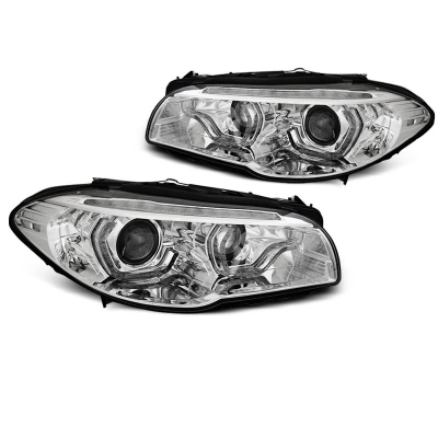 FAROS DE XENON ANGEL EYES LED DRL CROMO para BMW F10/F11 LCI 13-16 con intermitente dinamico