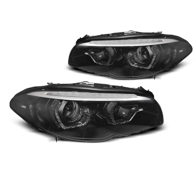 FAROS DE XENON ANGEL EYES LED DRL NEGRO para BMW F10/F11 LCI 13-16 con intermitente dinamico