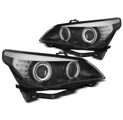 FAROS DE XENÓN D2S CCFL OJOS DE ÁNGEL INDICADOR LED NEGRO compatible con BMW E60/E61 03-04