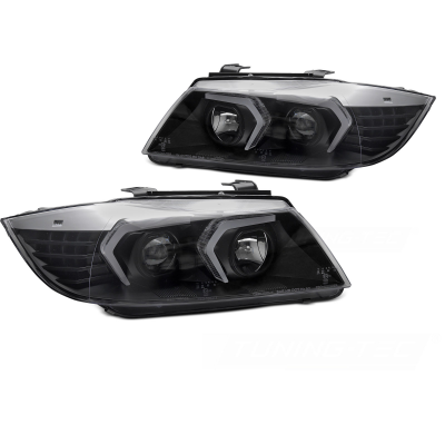 FAROS DELANTEROS LED NEGROS compatibles con BMW E90/E91 05-08