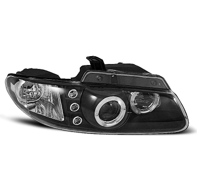 Faros Delanteros Angel Eyes Chrysler Voyager 96-02.01 Fondo Negro