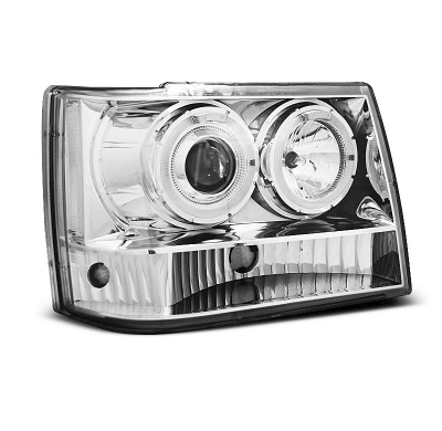 Faros Delanteros Angel Eyes Chrysler Jeep Grand Cherokee 93-98 Cromado