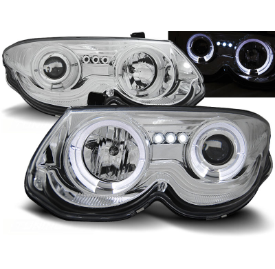 Faros Delanteros Angel Eyes Chrysler 300 M 99-04 Cromados