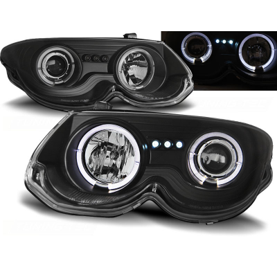 Faros Delanteros Angel Eyes Chrysler 300 M 99-04 Fondo Negro