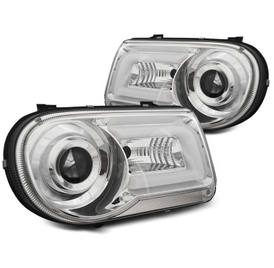 Faros Delanteros Luz Diurna Chrysler 300c 05-10 Cromado Tube Light