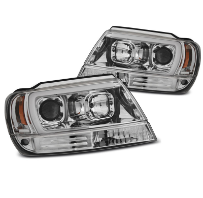 Faros Delanteros Chrysler Jeep Grand Cherokee 99-05.05 Tube Light Cromado