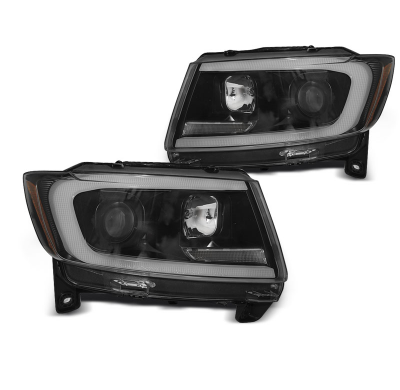 Faros Luz Diurna Chrysler Jeep Grand Cherokee 11-13 Negro Tube Light Intermitente Dinamico