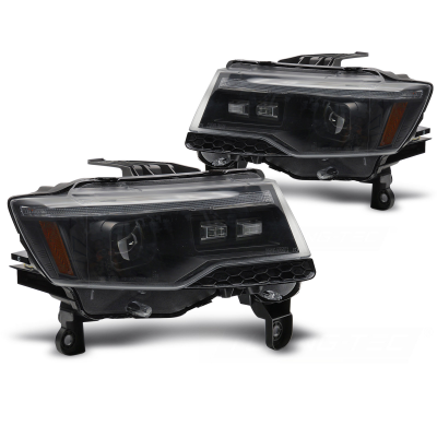 FAROS DELANTEROS CHRYSLER JEEP GRAND CHEROKEE 14-21 LUZ DE TUBO NEGRO SECUENCIA