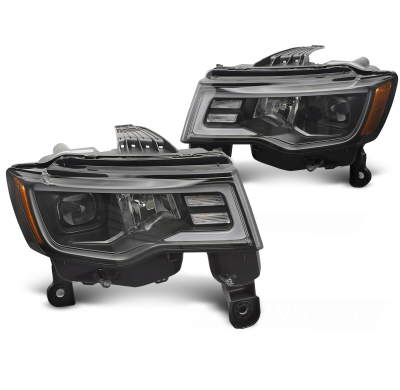 FAROS DELANTEROS LUZ DIURNA CHRYSLER JEEP GRAND CHEROKEE 16-21 LUZ DE TUBO NEGRA