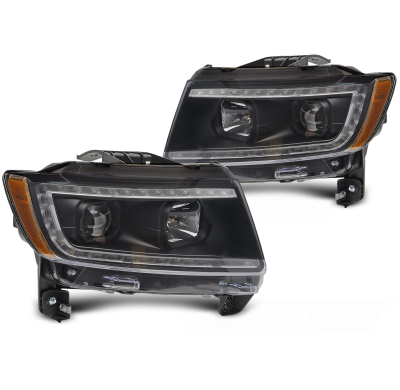 FAROS DELANTEROS CHRYSLER JEEP GRAND CHEROKEE 11-13 LUZ DE TUBO NEGRA