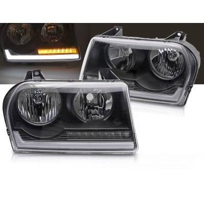 FAROS DELANTEROS CHRYSLER 300 05-08 LUZ TUBO NEGRA