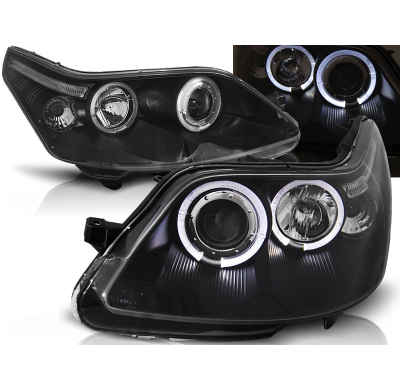 Faros Delanteros Angel Eyes Citroen C4 04-10 Fondo Negro