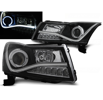 Faros Delanteros Luz Diurna Chevrolet Cruze 09-12 Fondo Negro