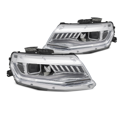 FAROS DELANTEROS CHEVROLET CAMARO 16-18 HID Intermitente Dinamico CROMADO