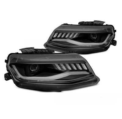 FAROS DELANTEROS CHEVROLET CAMARO 16-18 HID Intermitente Dinamico NEGRO