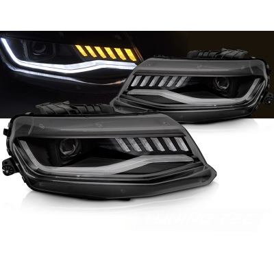 FAROS DELANTEROS CHEVROLET CAMARO 16-18 HID Intermitente Dinamico NEGRO