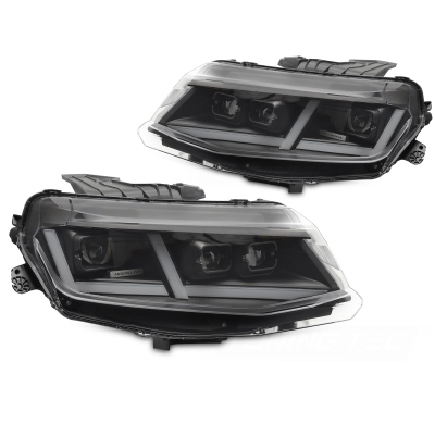 FAROS DELANTEROS CHEVROLET CAMARO 16-18 LED COMPLETO NEGRO