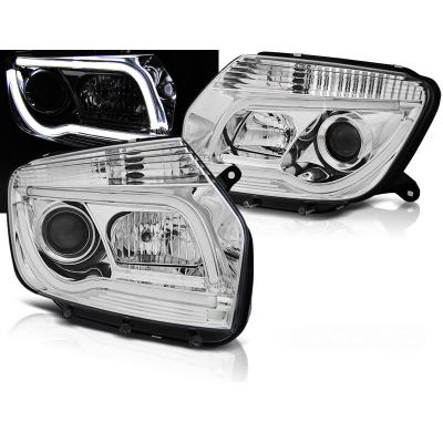 Faros Delanteros Luz Diurna Dacia Duster 04.10-14 Cromado Tube Light