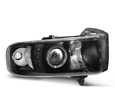 Faros Delanteros Angel Eyes Dodge Ram 94-01 Fondo Negro