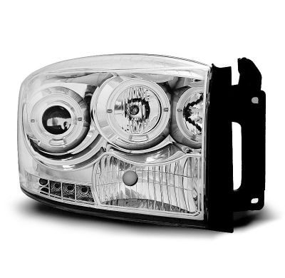Faros Delanteros Angel Eyes Dodge Ram 06-08 Cromados