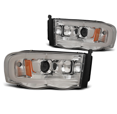 Faros Delanteros Dodge Ram 02-06 Tube Light Cromado