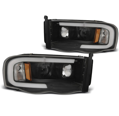 Faros Delanteros Dodge Ram 02-06 Tube Light Negro