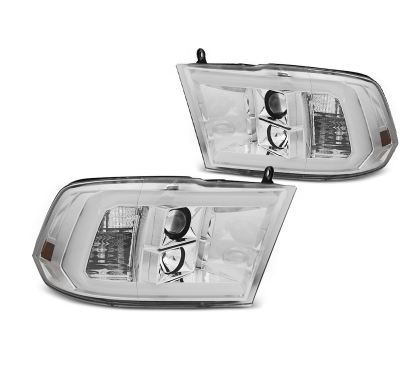 Faros Delanteros Luz Diurna Dodge Ram 09-18 Tube Light Cromado