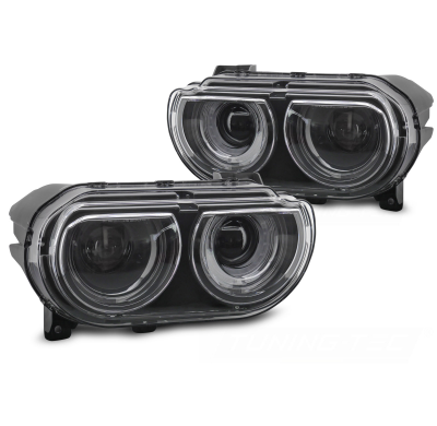 FAROS DELANTEROS LUZ DIURNA NEGROS para DODGE CHALLENGER 08-14