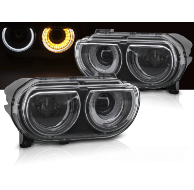 FAROS DELANTEROS LUZ DIURNA NEGROS para DODGE CHALLENGER 08-14